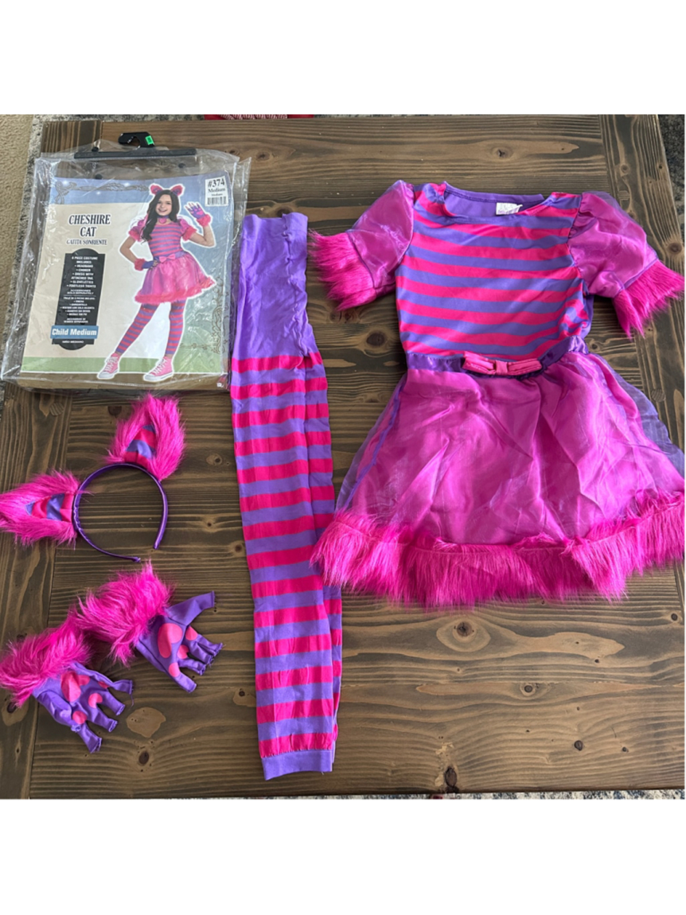 Amscan Cheshire Cat Costume Girls Medium Pink Purple Alice in Wonderland